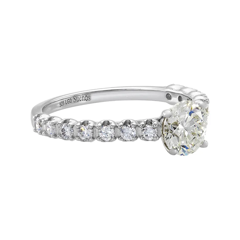 Anillo de compromiso en plata ley 925, rodinado - Colección Sueños
