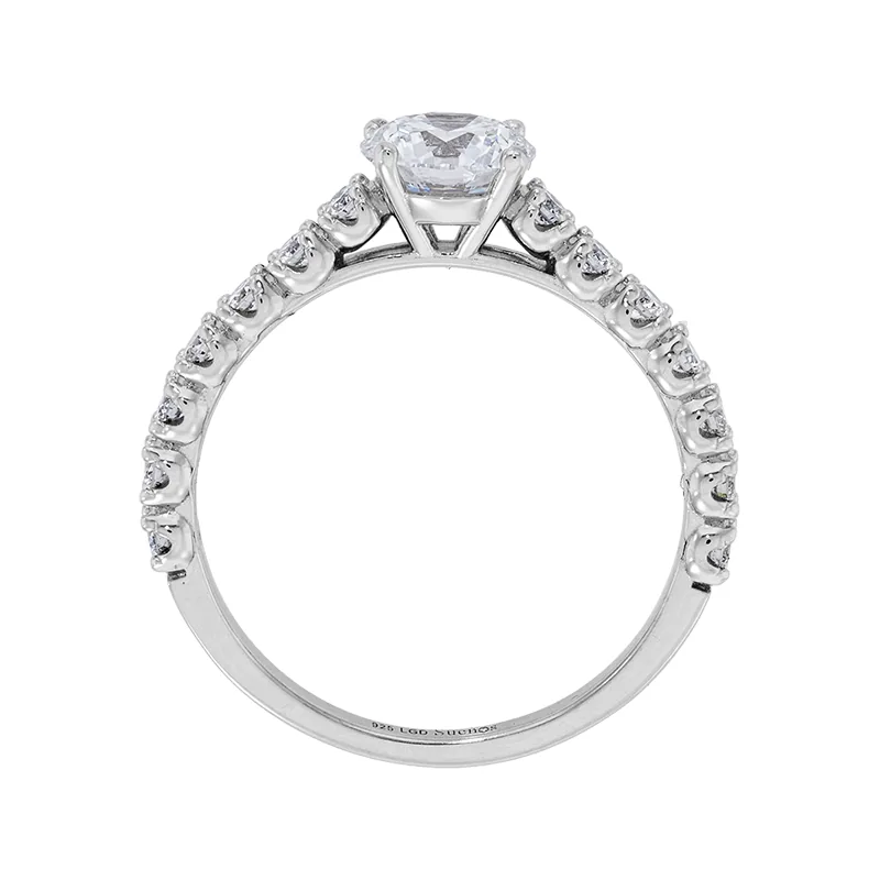 Anillo de compromiso en plata ley 925, rodinado - Colección Sueños