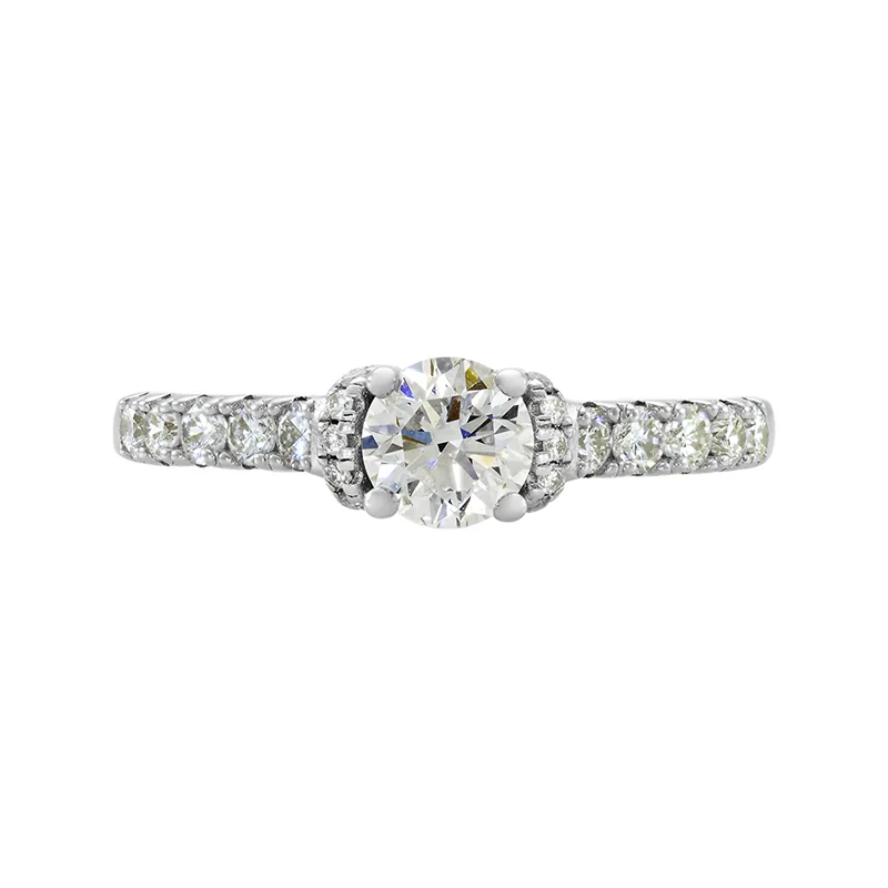 Anillo de compromiso con diamante de laboratorio con un peso total de 0.50Ct, en plata ley 925, rodinado - Colección Sueños