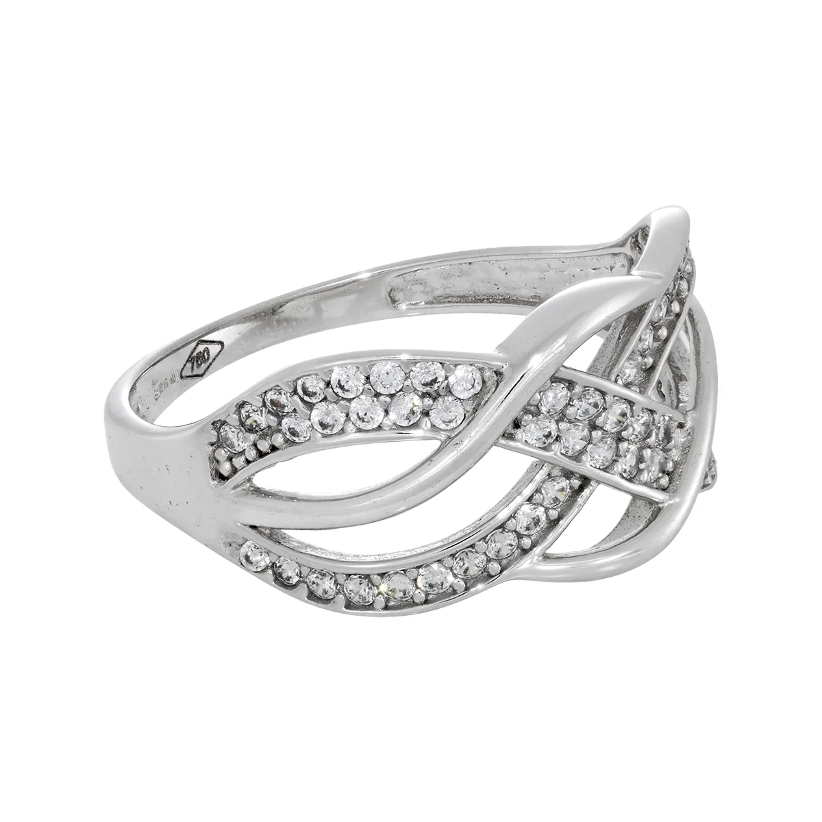 Anillo en oro blanco de 18 Kilates, con zircones