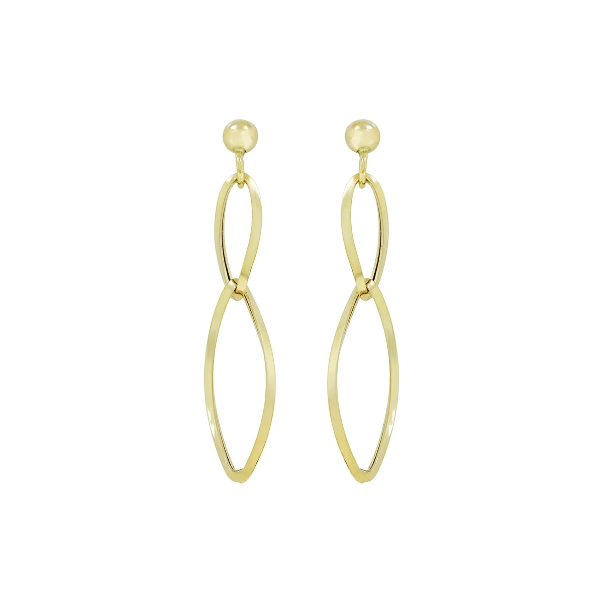 Aretes en oro amarillo de 18 Kilates, Figuras geométricas