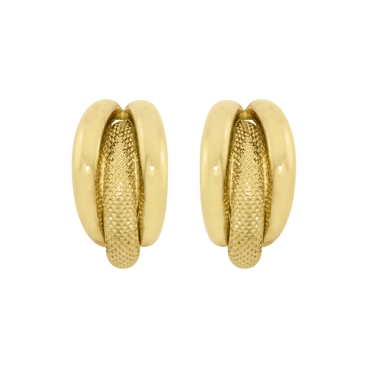 Aretes en oro amarillo de 18 Kilates con visos
