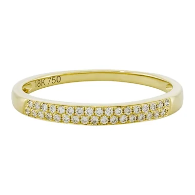 Argolla en oro amarillo de 18 Kilates, con diamantes de 0.11 Ct, 2 mm. de ancho