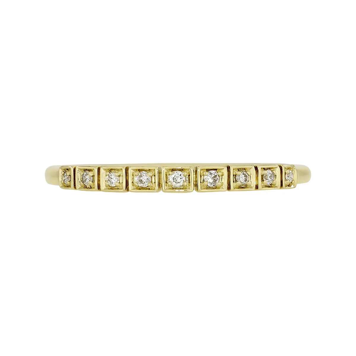 Argolla en oro amarillo de 18 Kilates, Cintillo, con diamantes de 0.07 Ct
