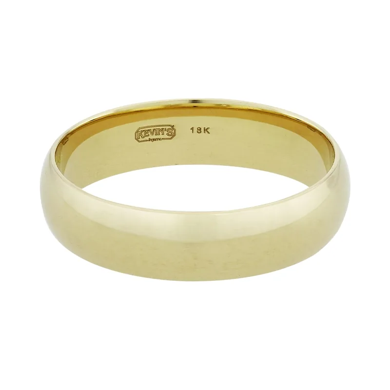 Argolla en oro amarillo de 18 Kilates, 1/2 caña, 5.50 mm. de ancho