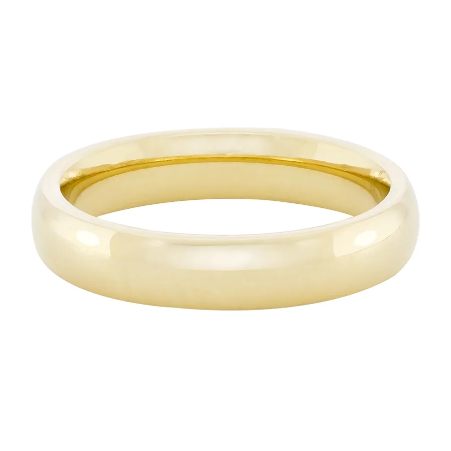 Argolla en oro amarillo de 18 Kilates, 1/2 caña, 4 mm. de ancho