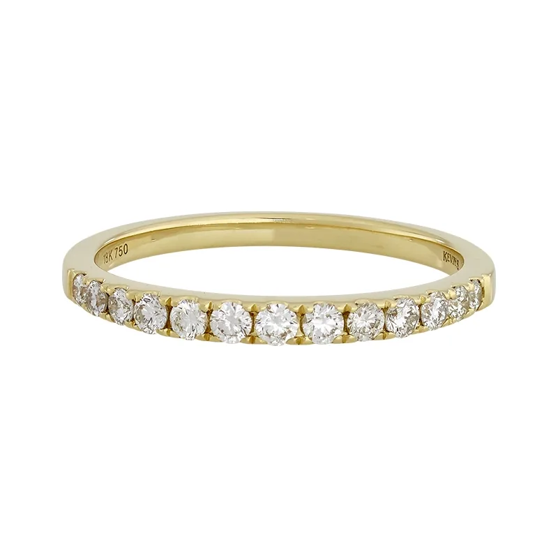 Argolla en oro amarillo de 18 Kilates, Cintillo, con diamantes de 0.34 Ct