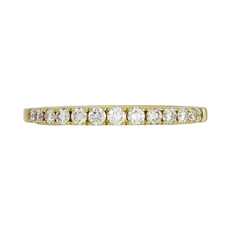 Argolla en oro amarillo de 18 Kilates, Cintillo, con diamantes de 0.34 Ct