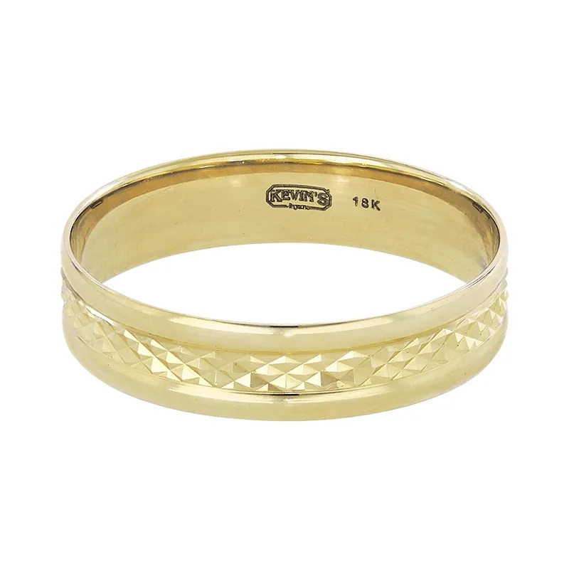 Argolla en oro amarillo de 18 Kilates con visos, Plana, 5 mm. de ancho