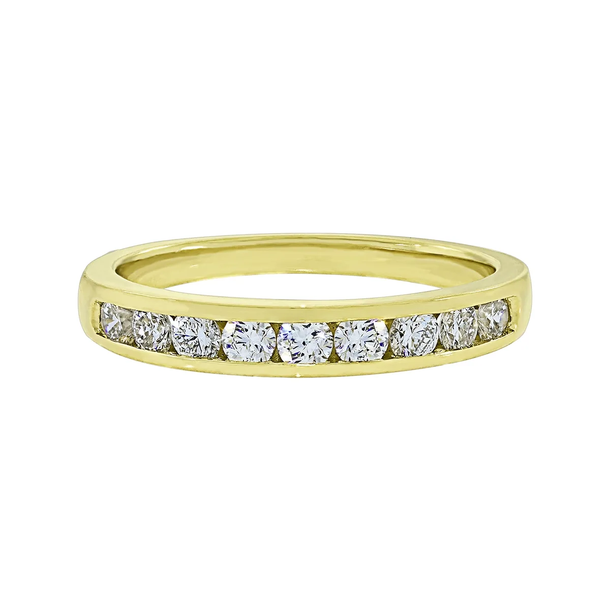 Argolla en oro amarillo de 18 Kilates, Cintillo, con diamante de laboratorio de 0.50 Ct