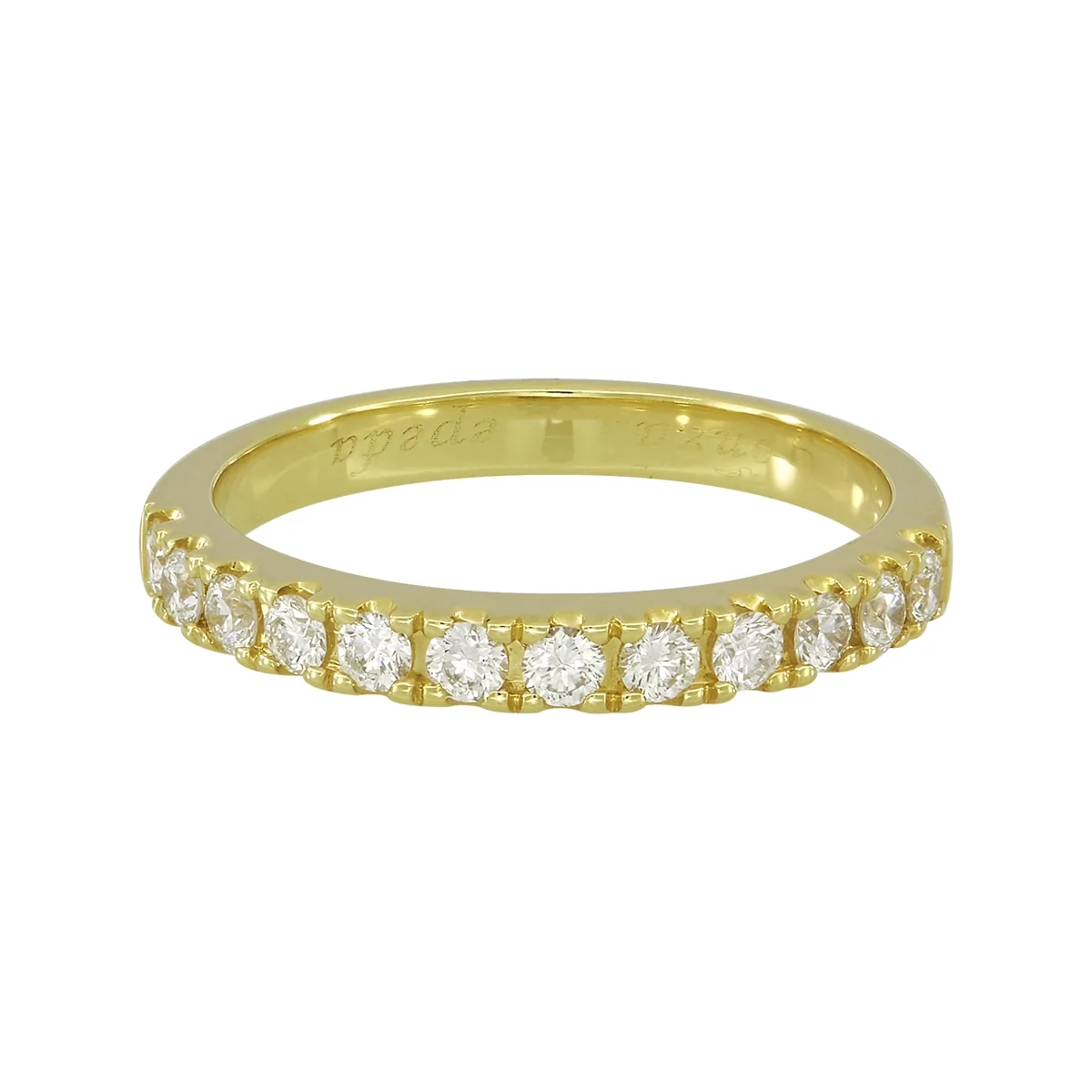 Argolla en oro amarillo de 18 Kilates, Cintillo, con diamantes de 0.04 Ct