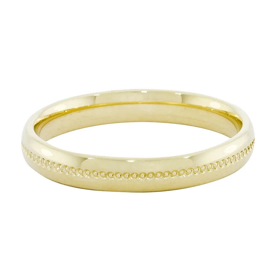 Argolla en oro amarillo de 18 Kilates con visos, 1/2 caña, 3.50 mm. de ancho