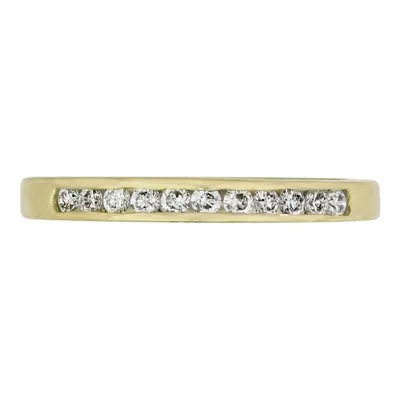 Argolla en oro amarillo de 18 Kilates, Cintillo, con diamantes de 0.22 Ct