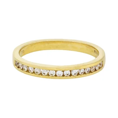Argolla en oro amarillo de 18 Kilates, Cintillo, con diamantes de 0.20 Ct