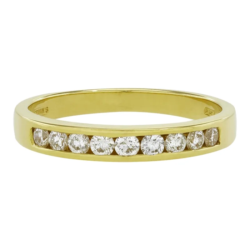 Argolla en oro amarillo de 18 Kilates, Cintillo, con diamantes de 0.40 Ct