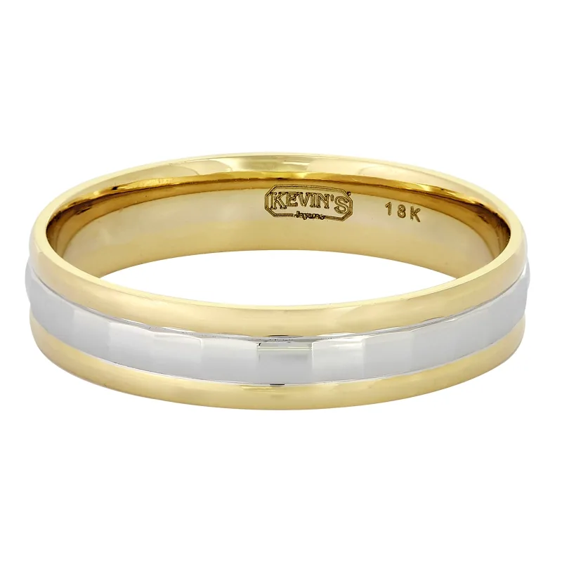 Argolla en oro amarillo de 18 Kilates con visos, Plana, 5 mm. de ancho