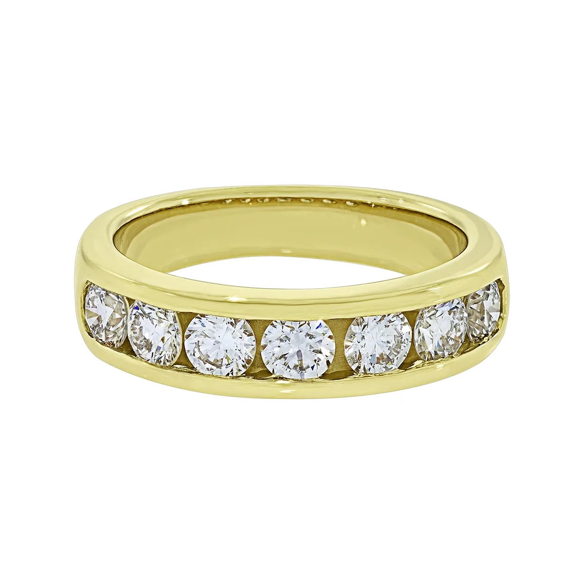 Argolla en oro amarillo de 18 Kilates, Cintillo, con diamante de laboratorio de 1.00 Ct