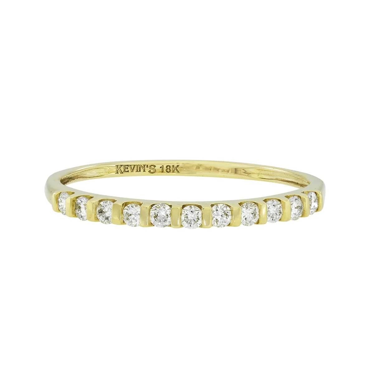 Argolla en oro amarillo de 18 Kilates, Cintillo, con diamantes de 0.24 Ct