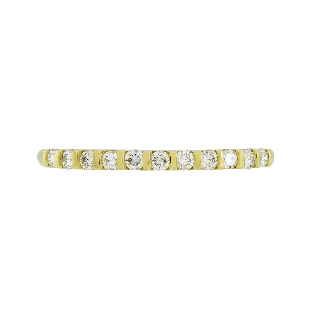 Argolla en oro amarillo de 18 Kilates, Cintillo, con diamantes de 0.24 Ct