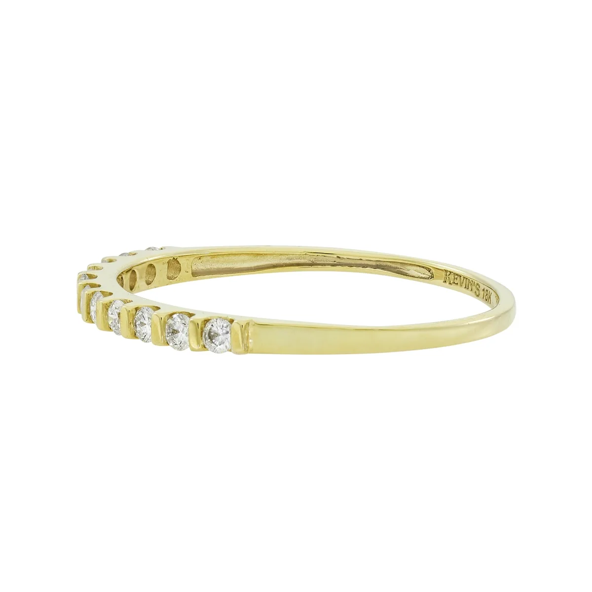 Argolla en oro amarillo de 18 Kilates, Cintillo, con diamantes de 0.24 Ct
