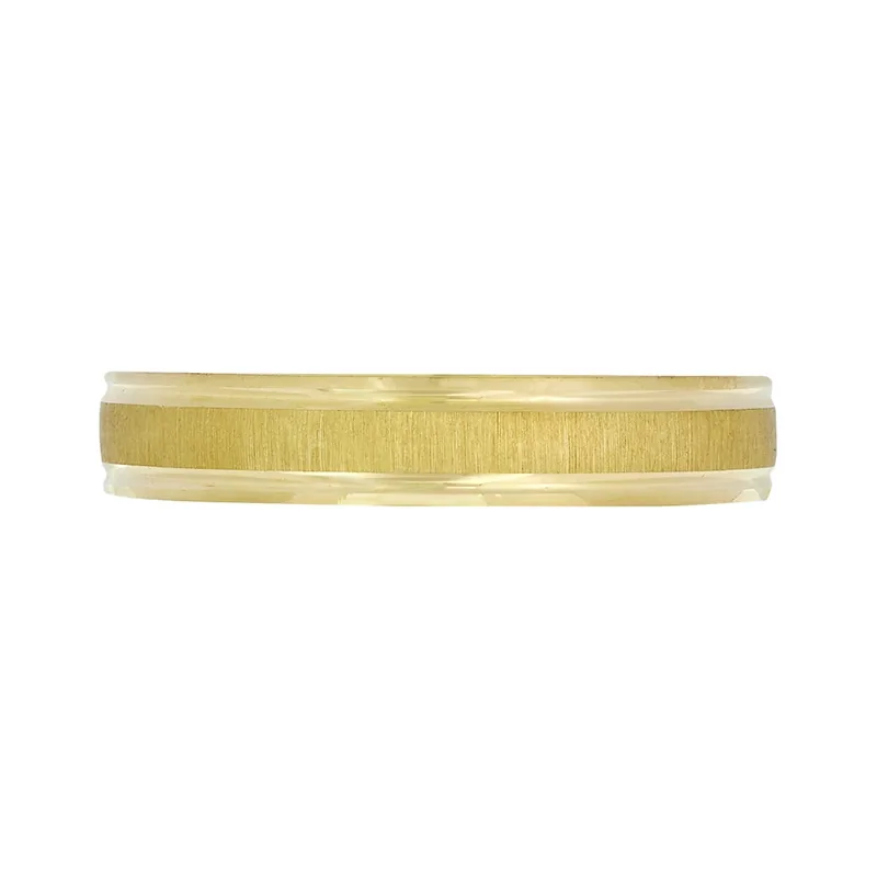 Argolla en oro amarillo de 18 Kilates satinado, Plana, 4 mm. de ancho