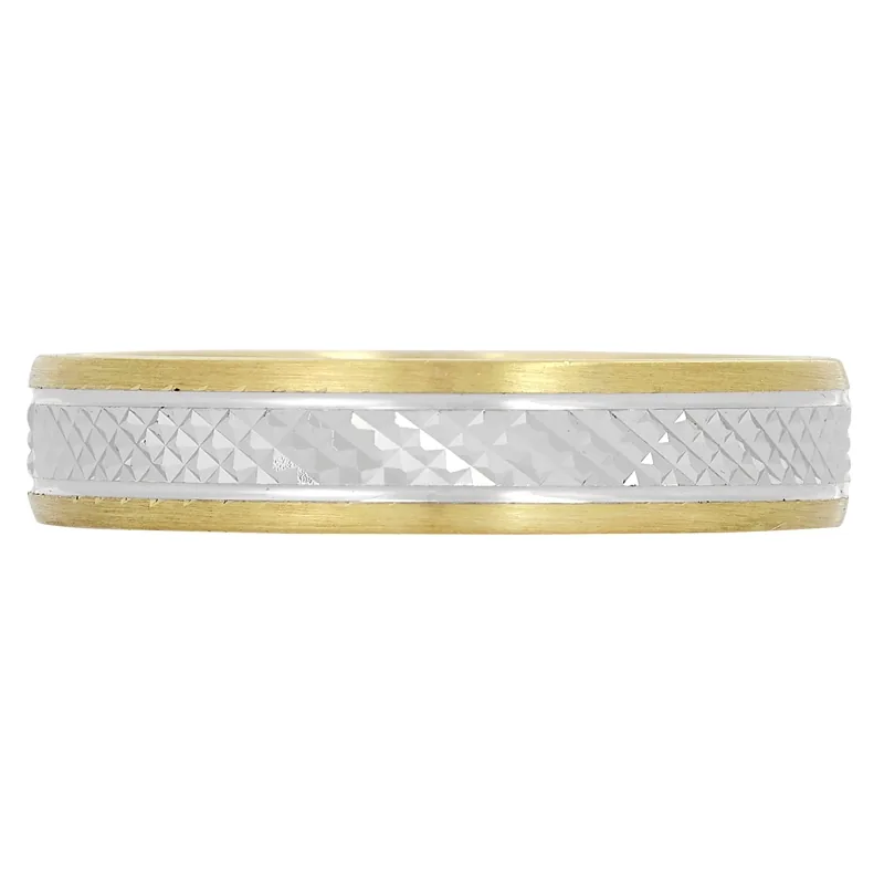 Argolla en oro amarillo de 18 Kilates con visos satinado, Plana, 4.50 mm. de ancho