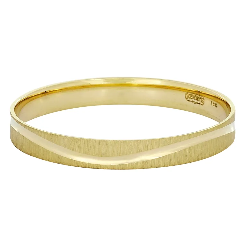 Argolla en oro amarillo de 18 Kilates satinado, Plana, 3 mm. de ancho