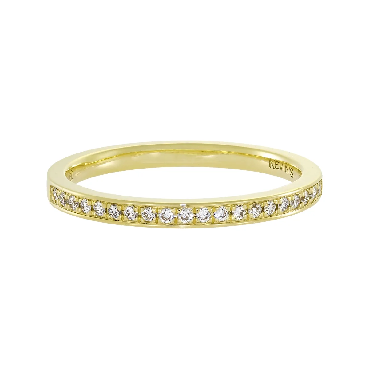 Argolla en oro amarillo de 18 Kilates, Cintillo, con diamante de laboratorio de 0.10 Ct, 2 mm. de ancho