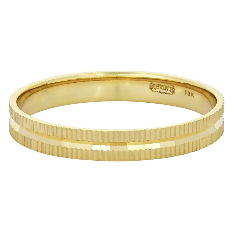 Argolla en oro amarillo de 18 Kilates con visos, Plana, 3.50 mm. de ancho