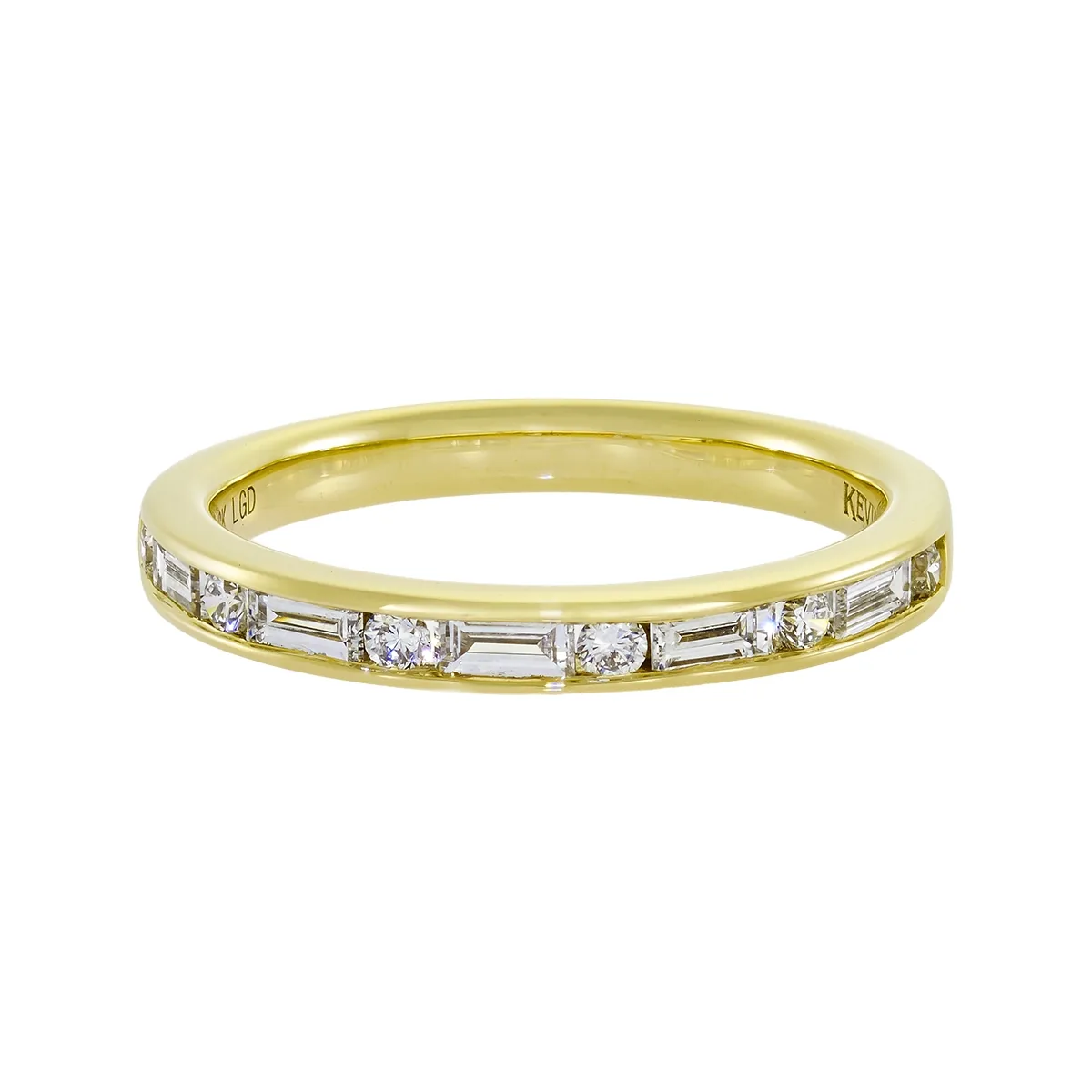 Argolla en oro amarillo de 18 Kilates, Cintillo, con diamante de laboratorio de 0.35 Ct, 3 mm. de ancho