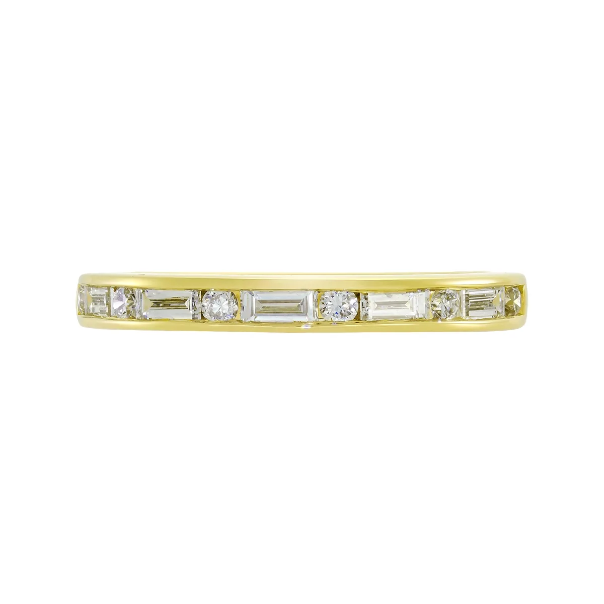 Argolla en oro amarillo de 18 Kilates, Cintillo, con diamante de laboratorio de 0.35 Ct, 3 mm. de ancho