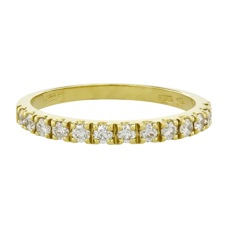 Argolla en oro amarillo de 18 Kilates, Cintillo, con diamantes de 0.42 Ct