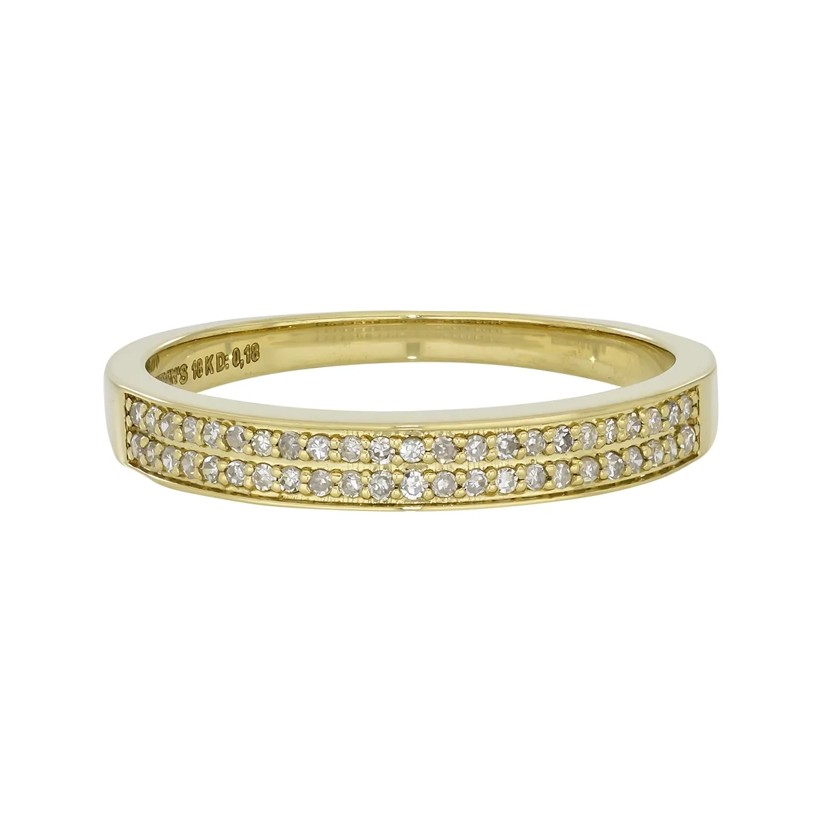Argolla en oro amarillo de 18 Kilates, con diamantes de 0.18 Ct