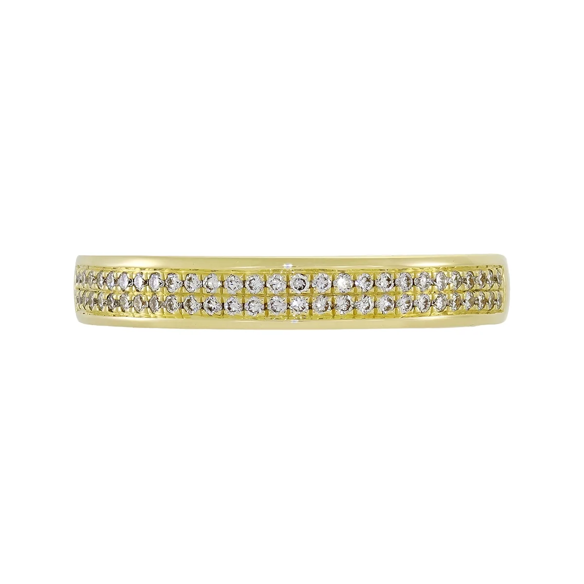 Argolla en oro amarillo de 18 Kilates, con diamante de laboratorio de 0.15 Ct
