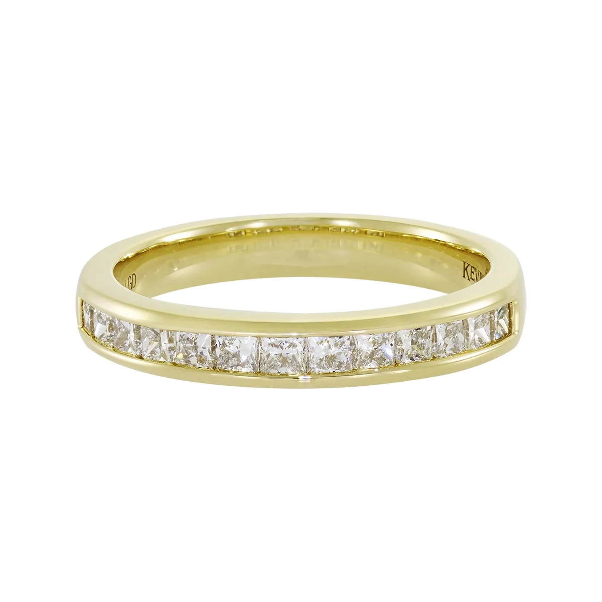 Argolla en oro amarillo de 18 Kilates, Cintillo, con diamante de laboratorio de 0.55 Ct, 3 mm. de ancho