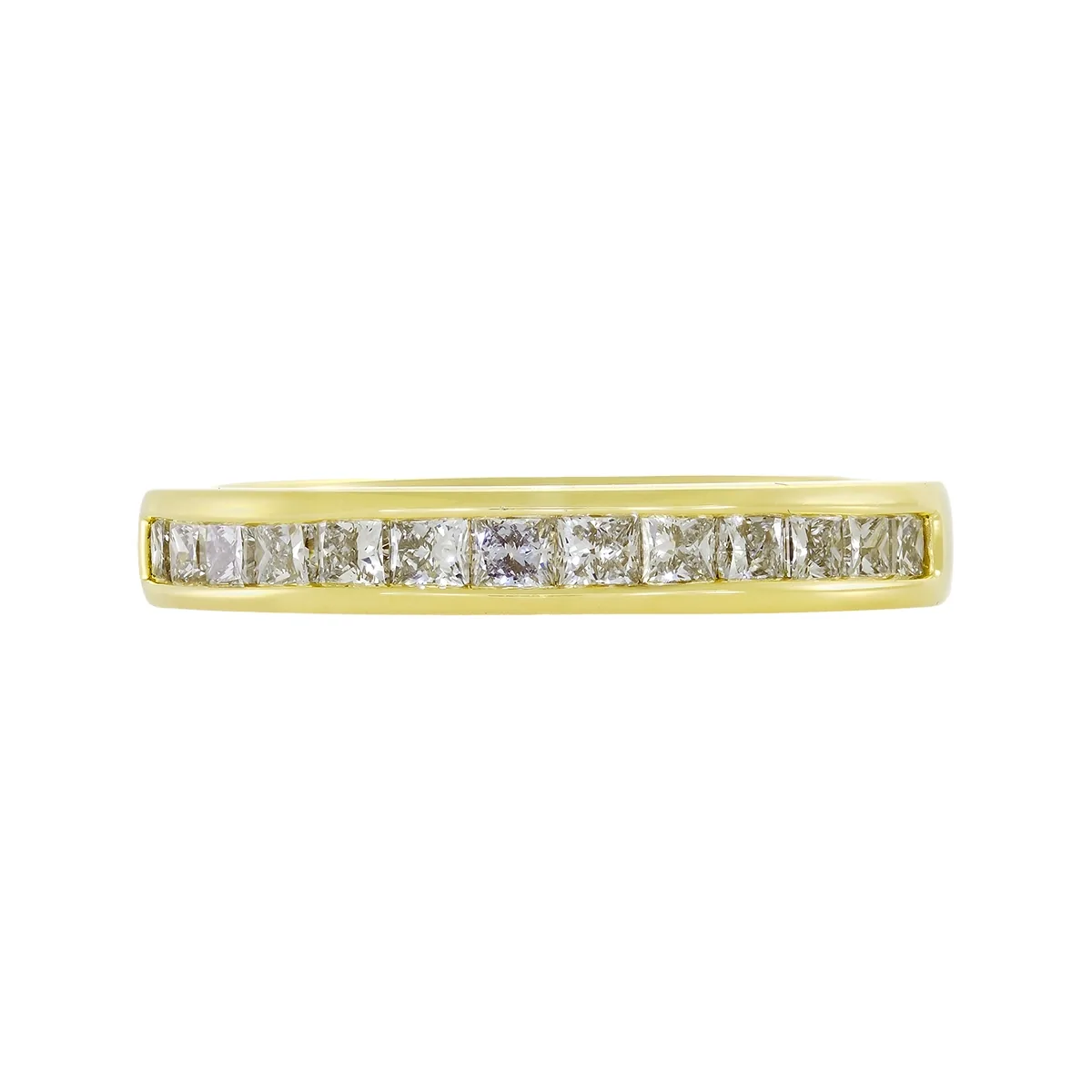 Argolla en oro amarillo de 18 Kilates, Cintillo, con diamante de laboratorio de 0.55 Ct, 3 mm. de ancho