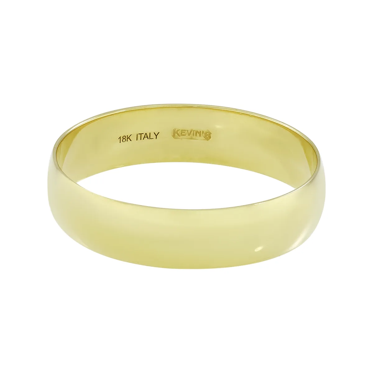 Argolla en oro amarillo de 18 Kilates, 1/2 caña, 5.50 mm. de ancho