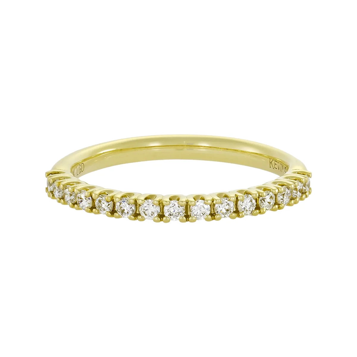Argolla en oro amarillo de 18 Kilates, Cintillo, con diamante de laboratorio de 0.22 Ct, 2 mm. de ancho