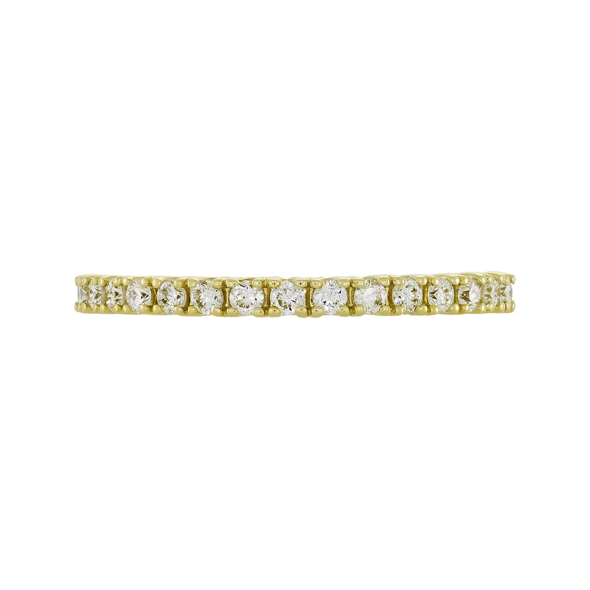 Argolla en oro amarillo de 18 Kilates, Cintillo, con diamante de laboratorio de 0.22 Ct, 2 mm. de ancho