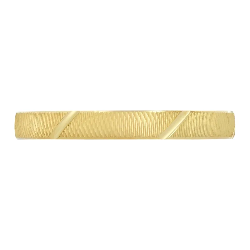 Argolla en oro amarillo de 18 Kilates con visos satinado, Plana, 3 mm. de ancho
