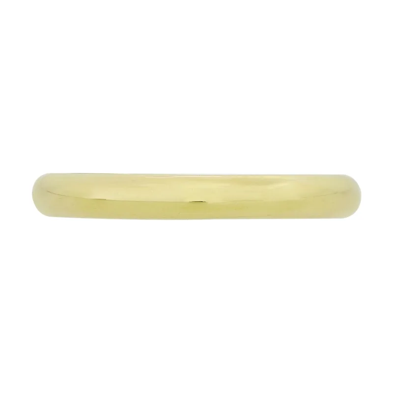 Argolla en oro amarillo de 18 Kilates, 1/2 caña, 3 mm. de ancho