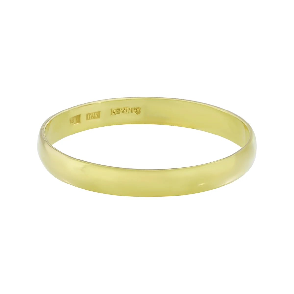 Argolla en oro amarillo de 18 Kilates, 1/2 caña, 3 mm. de ancho