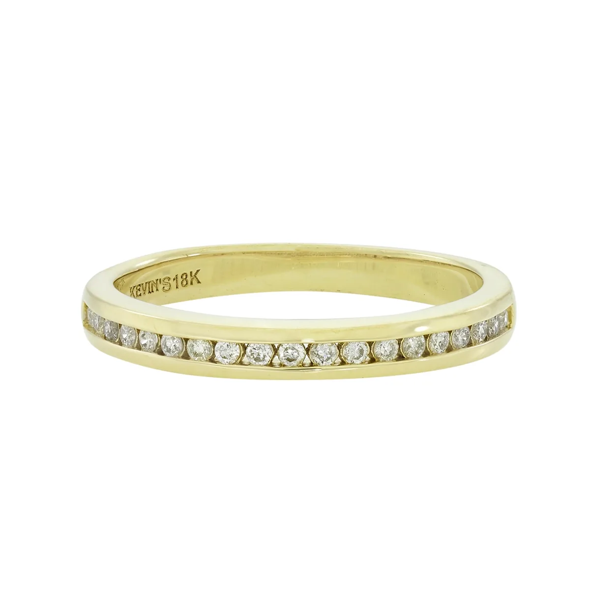 Argolla en oro amarillo de 18 Kilates, Cintillo, con diamantes de 0.17 Ct