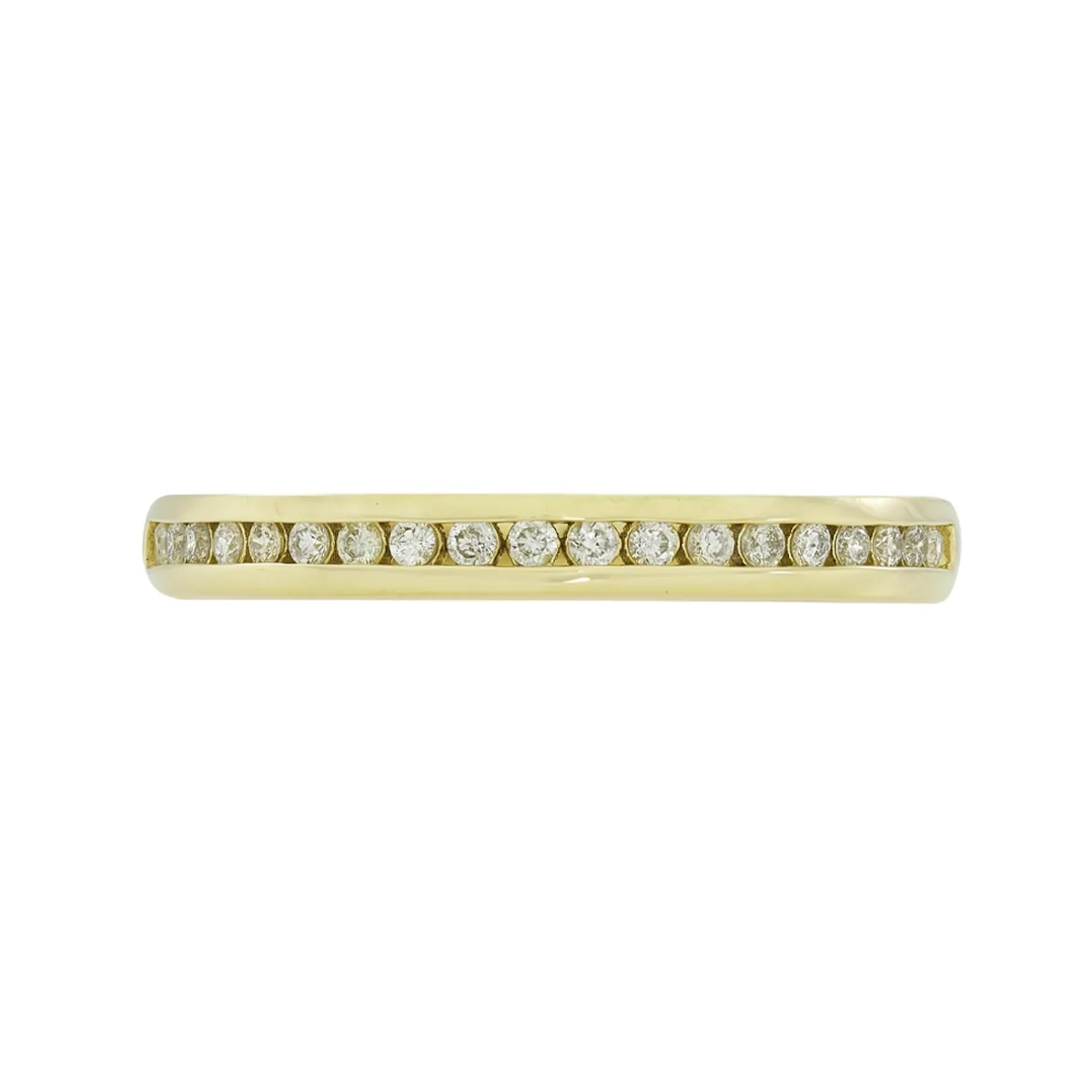 Argolla en oro amarillo de 18 Kilates, Cintillo, con diamantes de 0.17 Ct