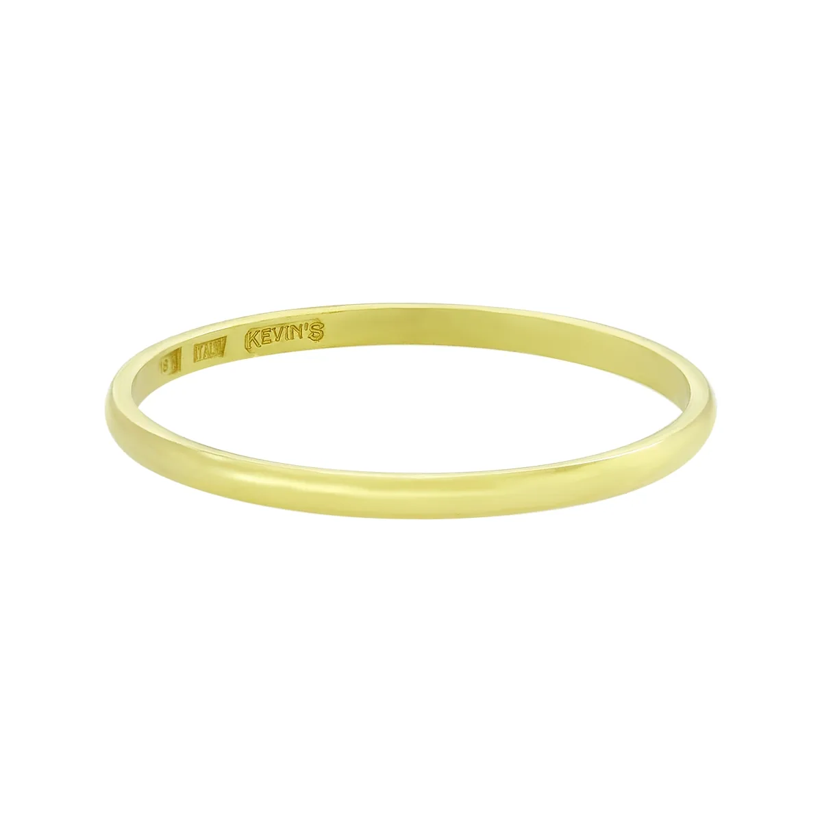 Argolla en oro amarillo de 18 Kilates, 1/2 caña, 1.80 mm. de ancho