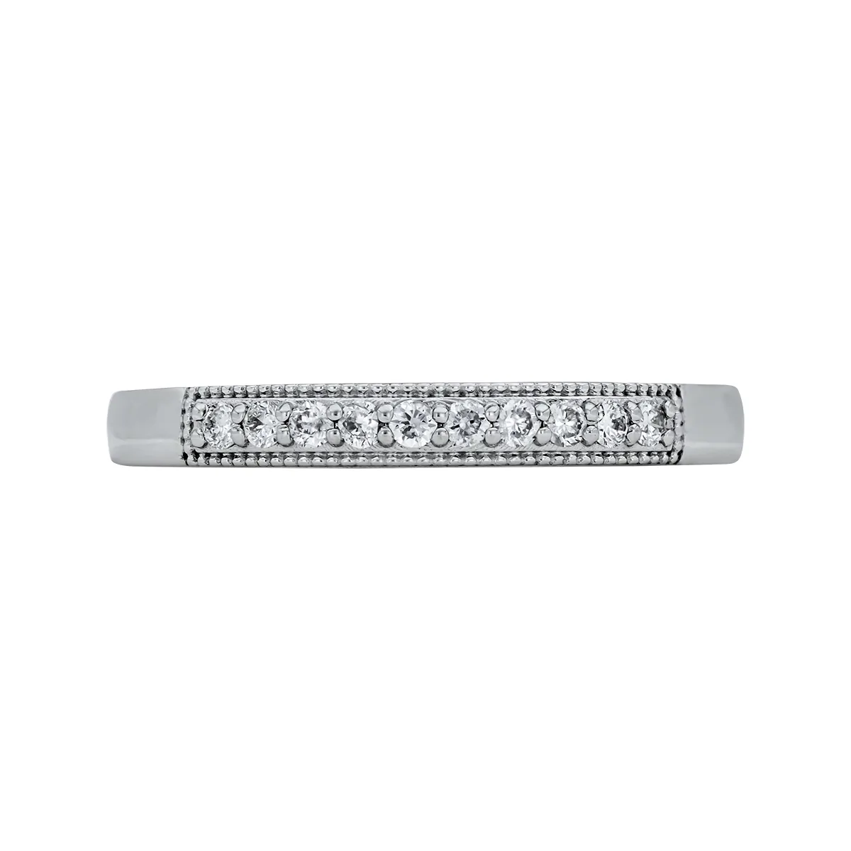 Argolla en oro blanco de 18 Kilates, Cintillo, con diamantes de 0.14 Ct