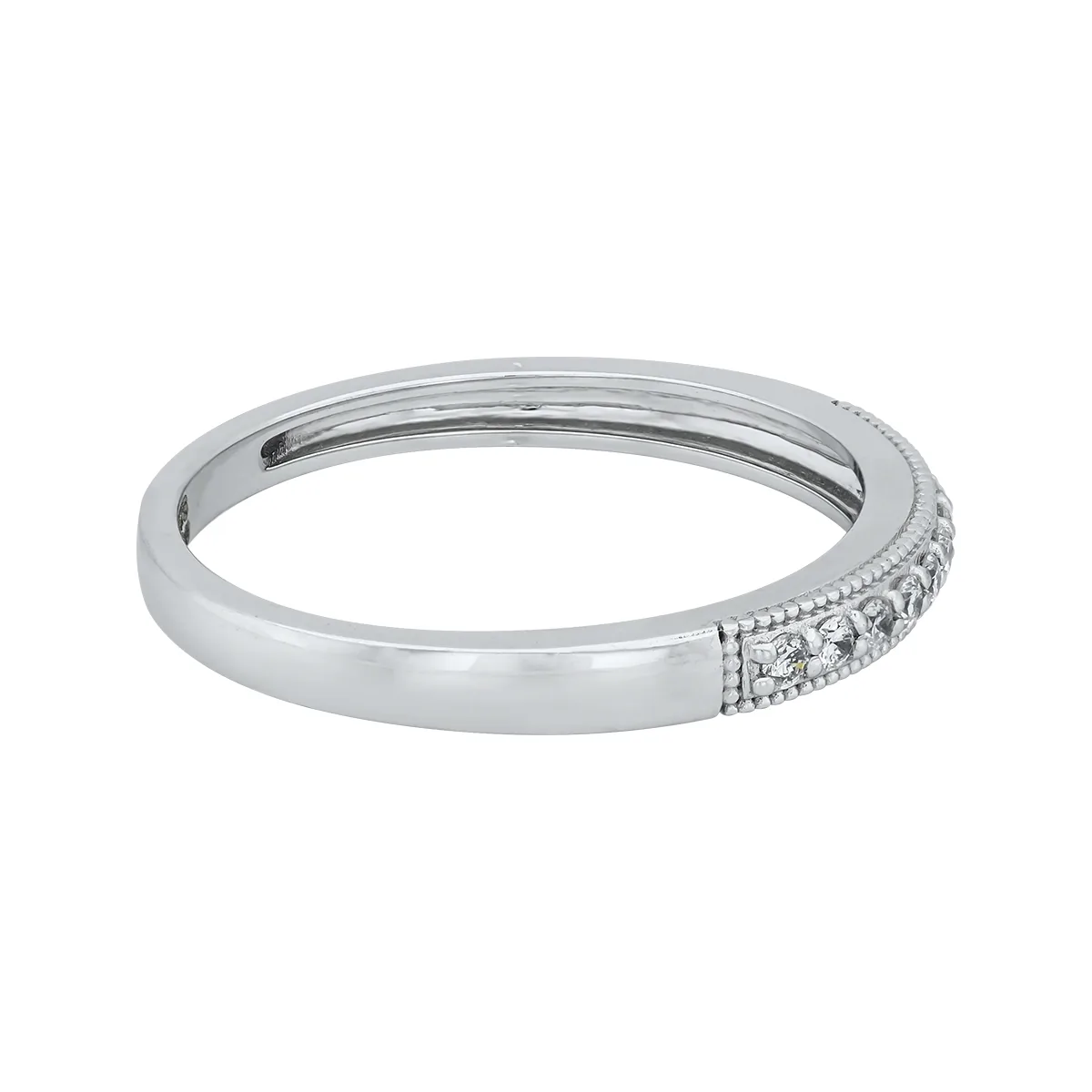 Argolla en oro blanco de 18 Kilates, Cintillo, con diamantes de 0.14 Ct