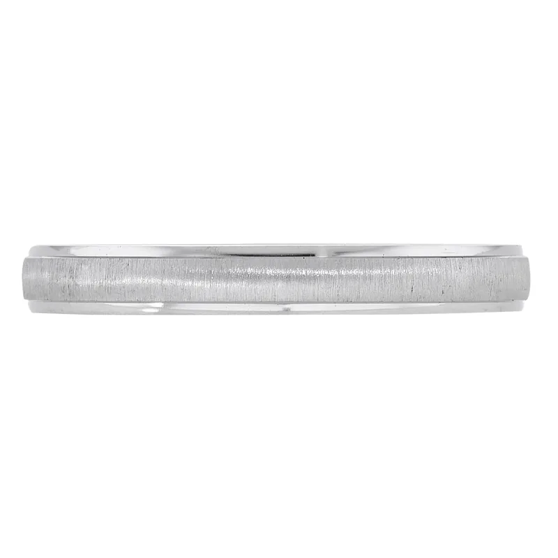 Argolla en oro blanco de 18 Kilates satinado, Plana, 3 mm. de ancho