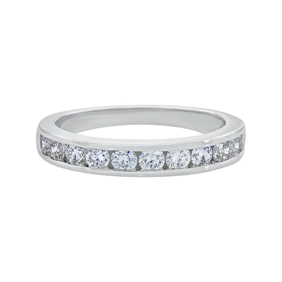 Argolla en oro blanco de 18 Kilates, Cintillo, con diamante de laboratorio de 0.75 Ct