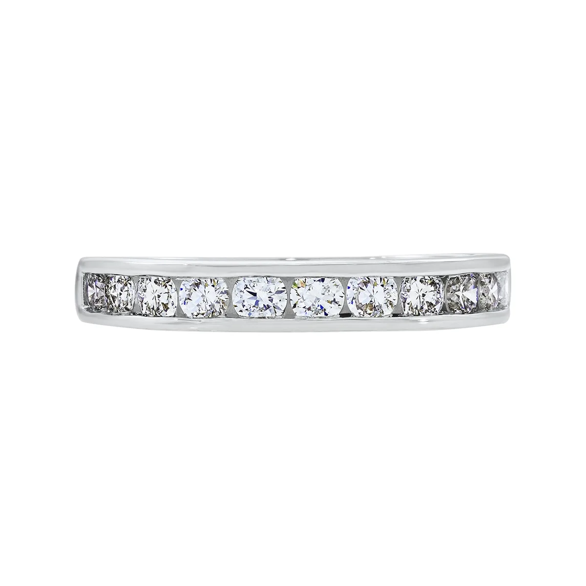 Argolla en oro blanco de 18 Kilates, Cintillo, con diamante de laboratorio de 0.75 Ct